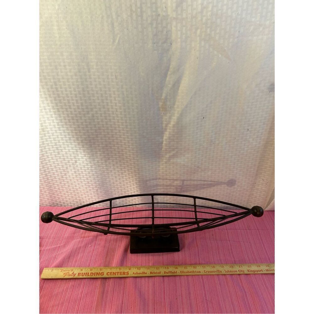 Metal boat home decor fruit basket? 24x5.5x5"